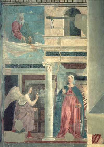 Annonciation, du cycle de la Vraie Croix, achevé en 1464 - Piero della Francesca